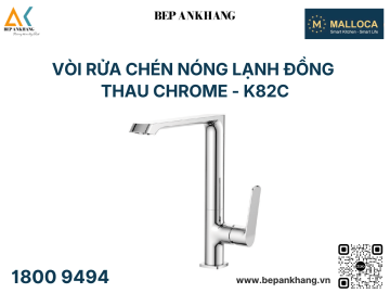 Vòi Rửa Chén 2 Nguồn Nóng Lạnh Malloca K82C - Mạ Chrome Tạo Bọt Và Chống Văn Nước